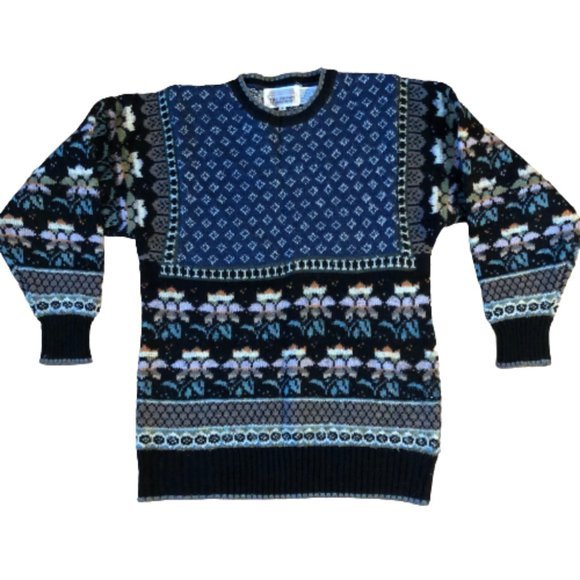 Vintage Mixed Pattern Country Floral Sweater - Picture 10 of 13